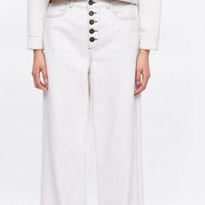 Zara - Off-white wide leg jeans
